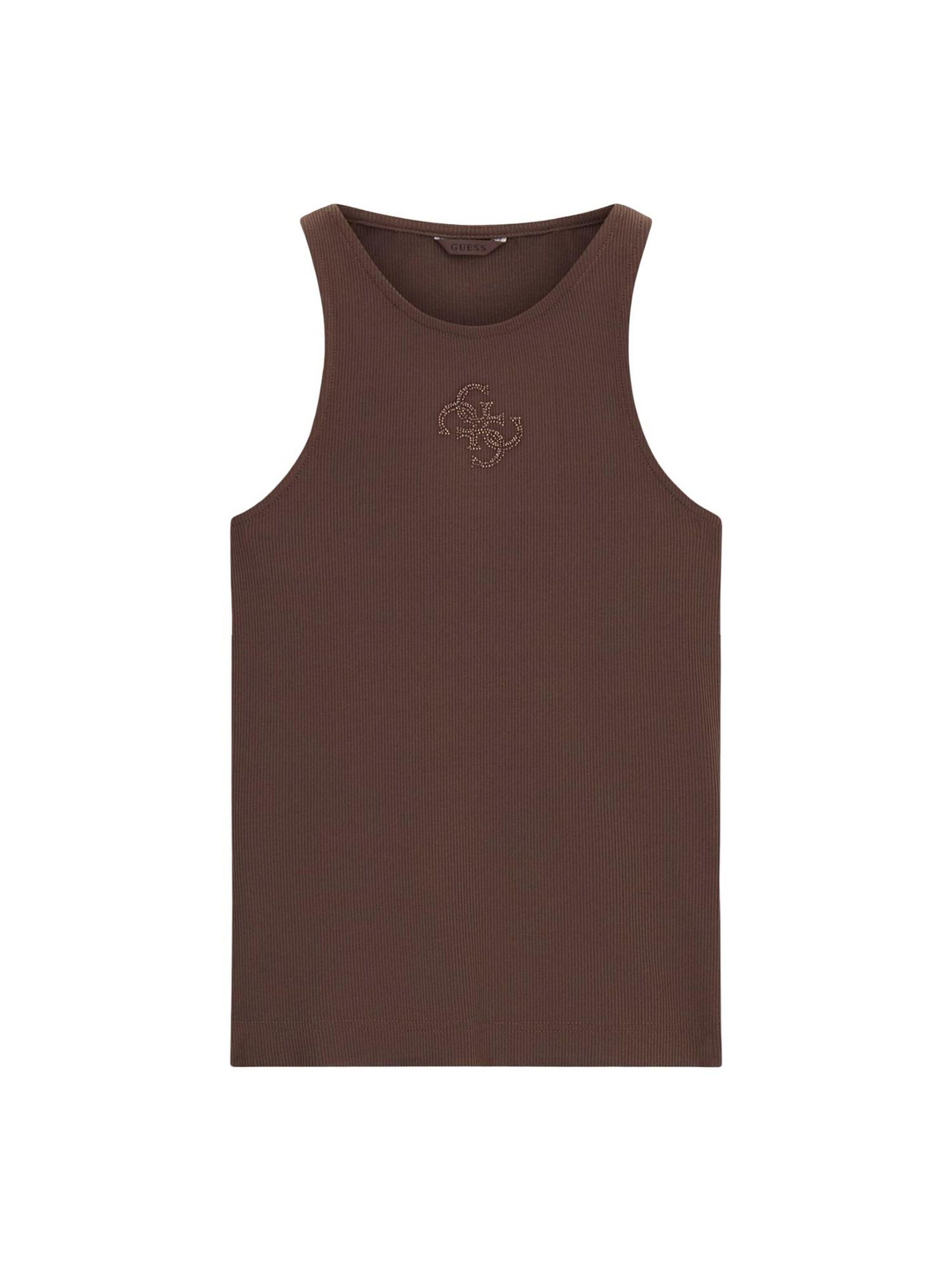 Top 'W6RP39 KD092' di GUESS in marrone: frontale