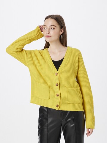 Cartoon Knit Cardigan in Yellow: front