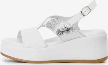 Sandalo di CAFè NOIR in bianco: frontale