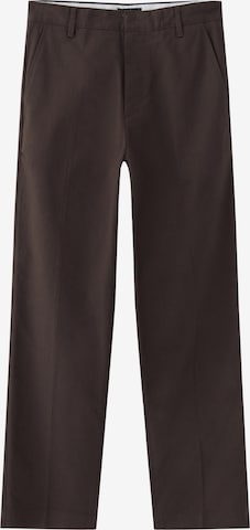Regular Pantalon à plis Pull&Bear en marron : devant