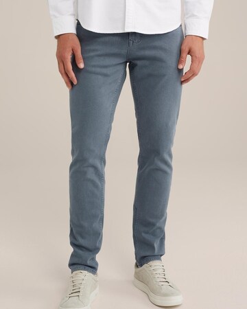 WE Fashion Slimfit Jeans in Blauw: voorkant