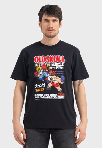 Oldskull Shirt 'Asian Muscle Clash Logo Graphic' in Black: front
