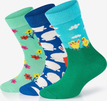 Happy Socks Socken 'Eastern Chicken-Bunny-Bouquet' in Mischfarben: predná strana