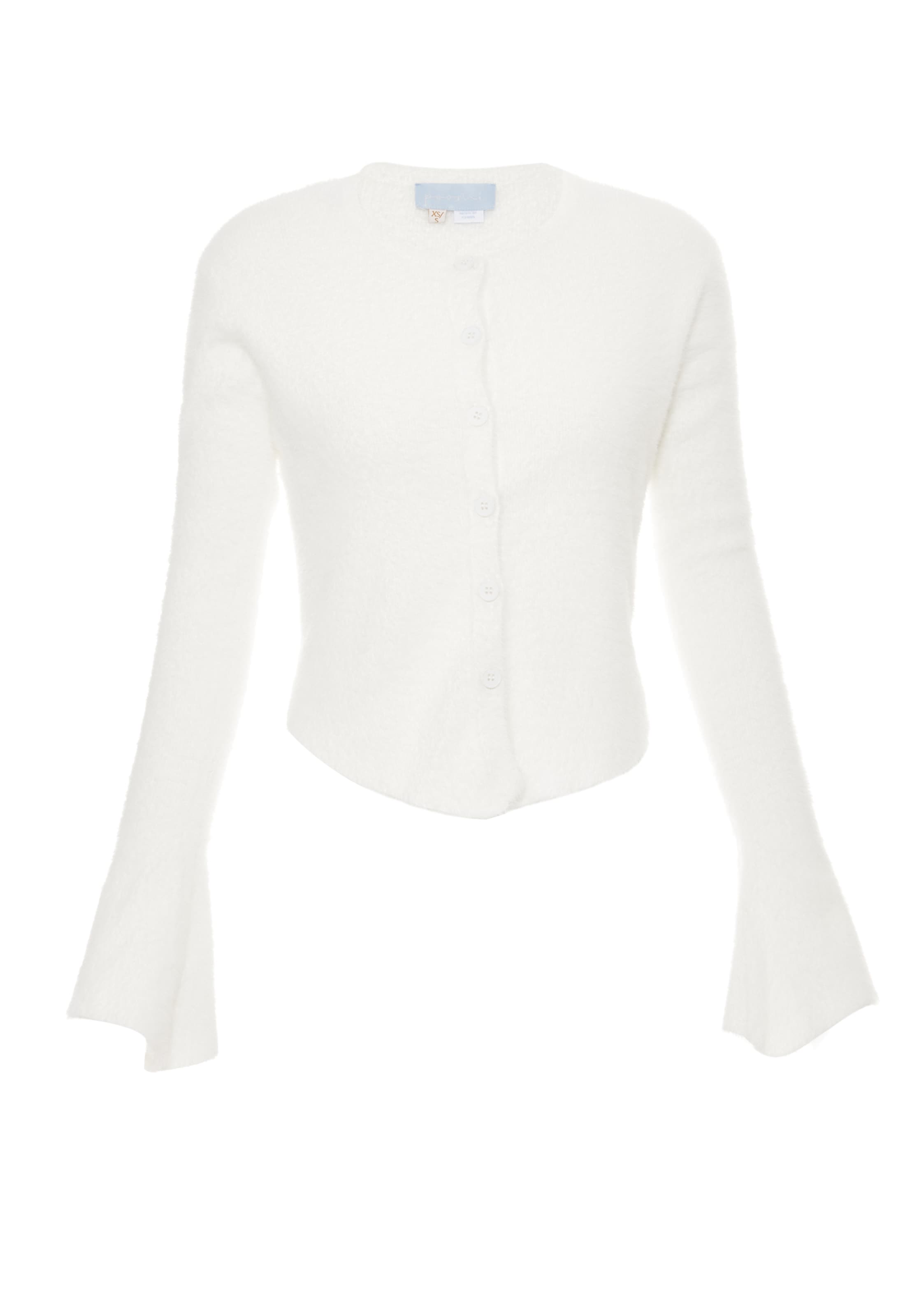 Poomi Strickjacke in Weiß: Vorderseite