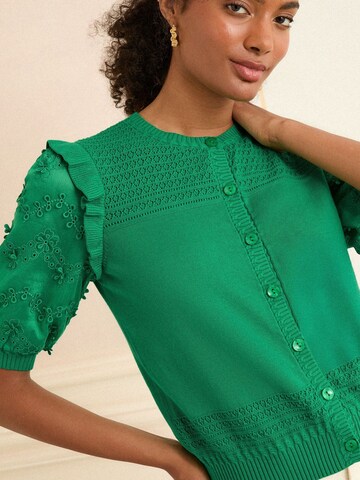 love & roses Плетена жилетка в зелено