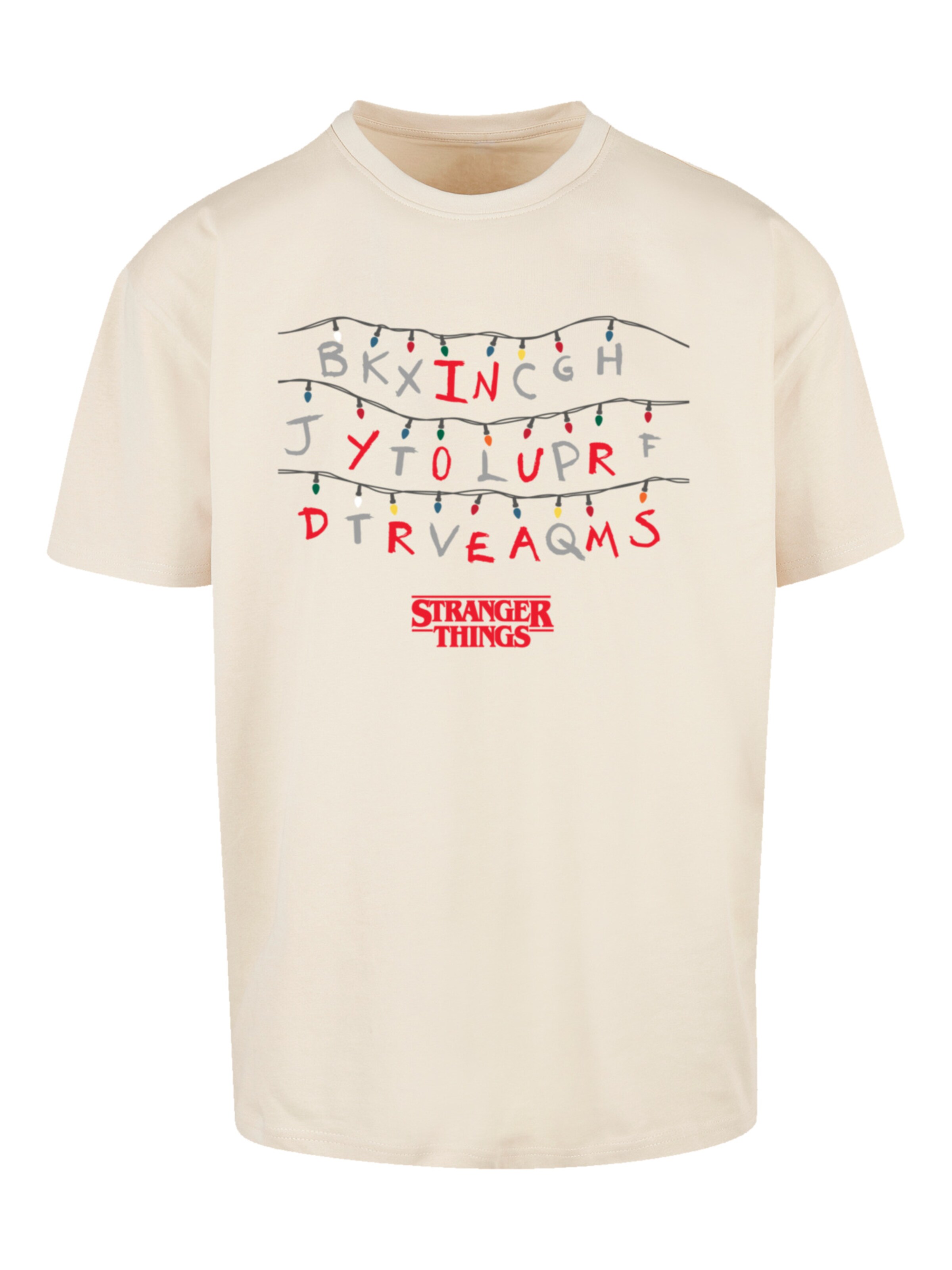 F4NT4STIC T-Shirt 'Stranger Things In Your Dreams Netflix TV Series' in Beige: Vorderseite