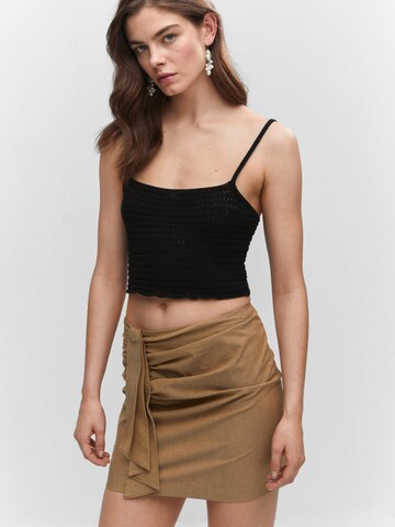 MANGO Rok 'RUSTIC' in Bruin: voorkant