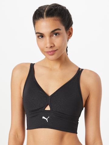 PUMA - Bustier Sujetador deportivo en negro: frente