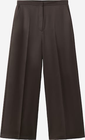 MANGO Wide Leg Suorat housut 'FLUID' värissä ruskea: etupuoli