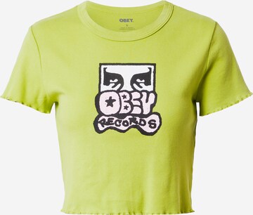 Maglietta di Obey in verde: frontale