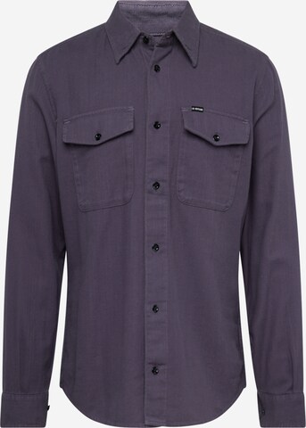 G-Star RAW Slim fit Button Up Shirt 'Marine' in Purple: front