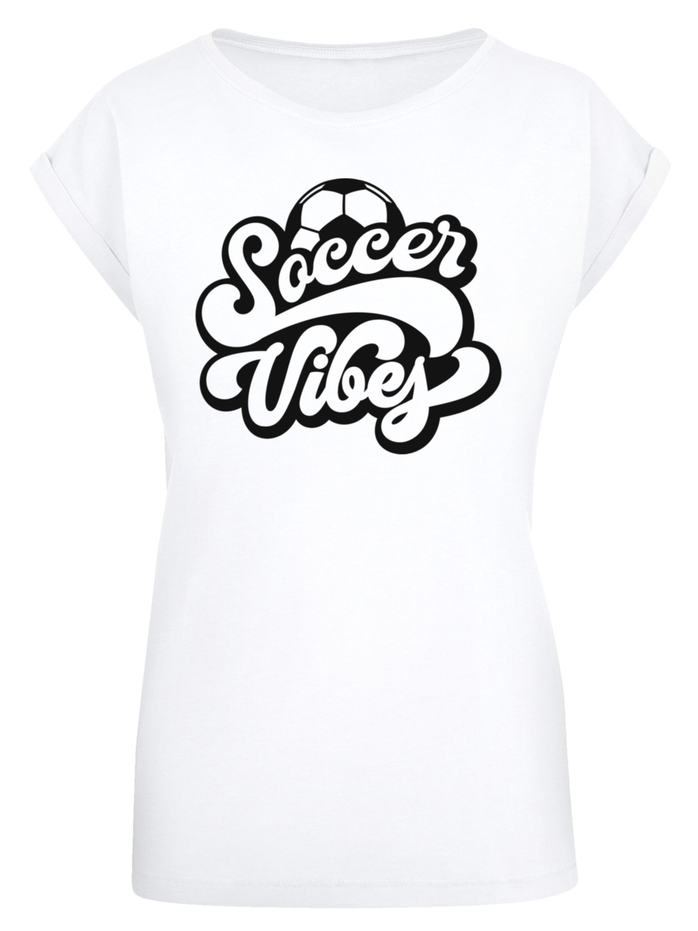 T-shirt 'Soccer Vibes Typography Sporty Graphic' F4NT4STIC en blanc : devant