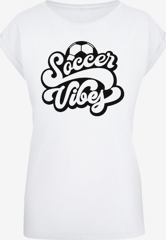 T-shirt 'Soccer Vibes Typography Sporty Graphic' F4NT4STIC en blanc : devant