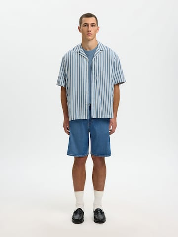 Regular Jean SELECTED en bleu : devant