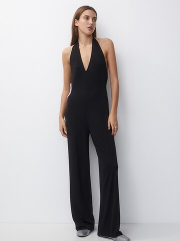 Pull&Bear Jumpsuit in Zwart: voorkant