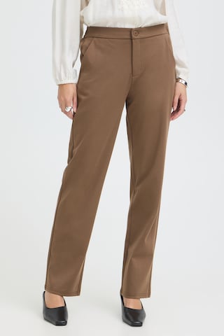 Fransa - Slimfit Calças em castanho: frente