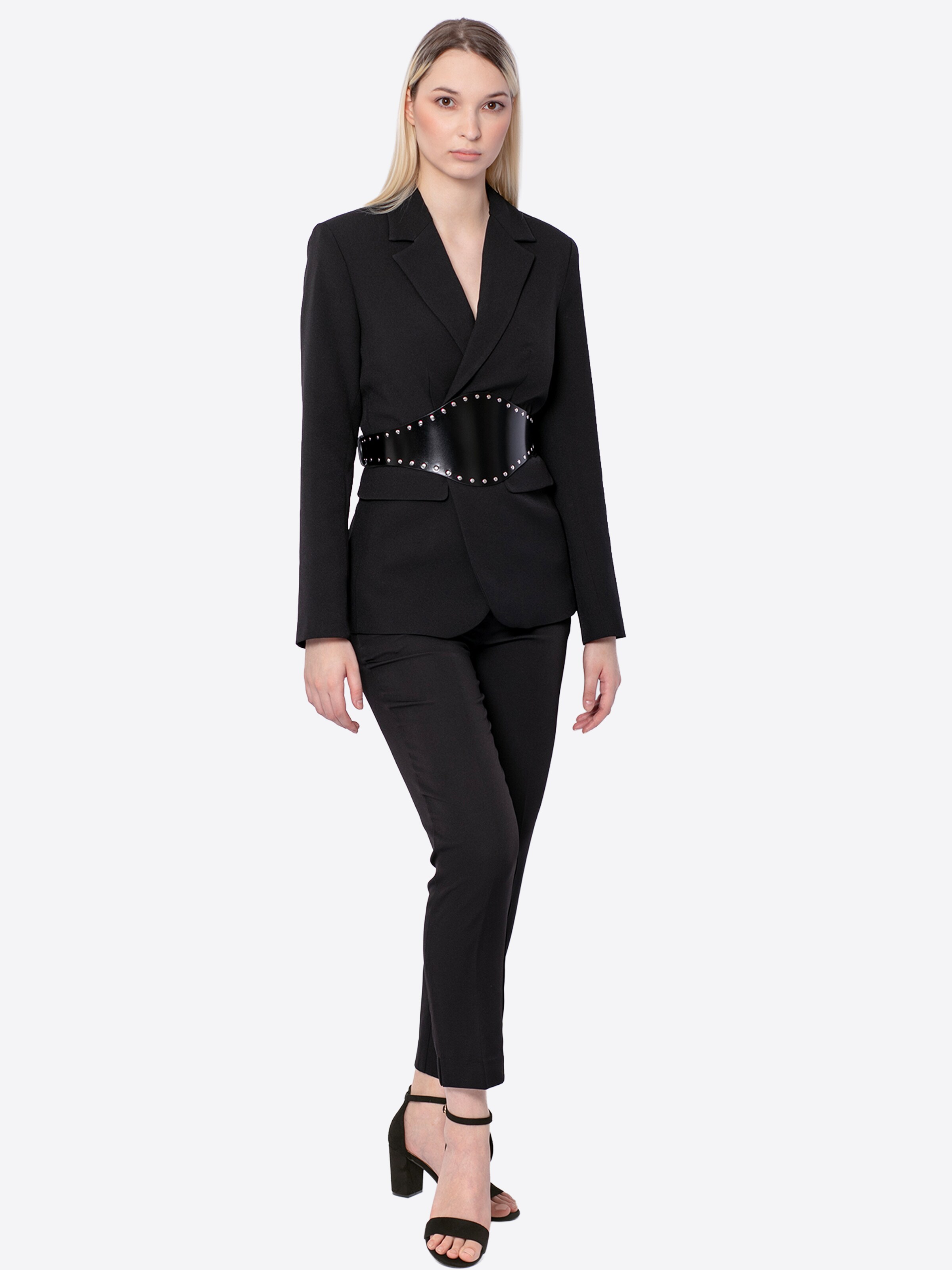 Haute Cuir - Cinturón 'Studded Cleope' en negro