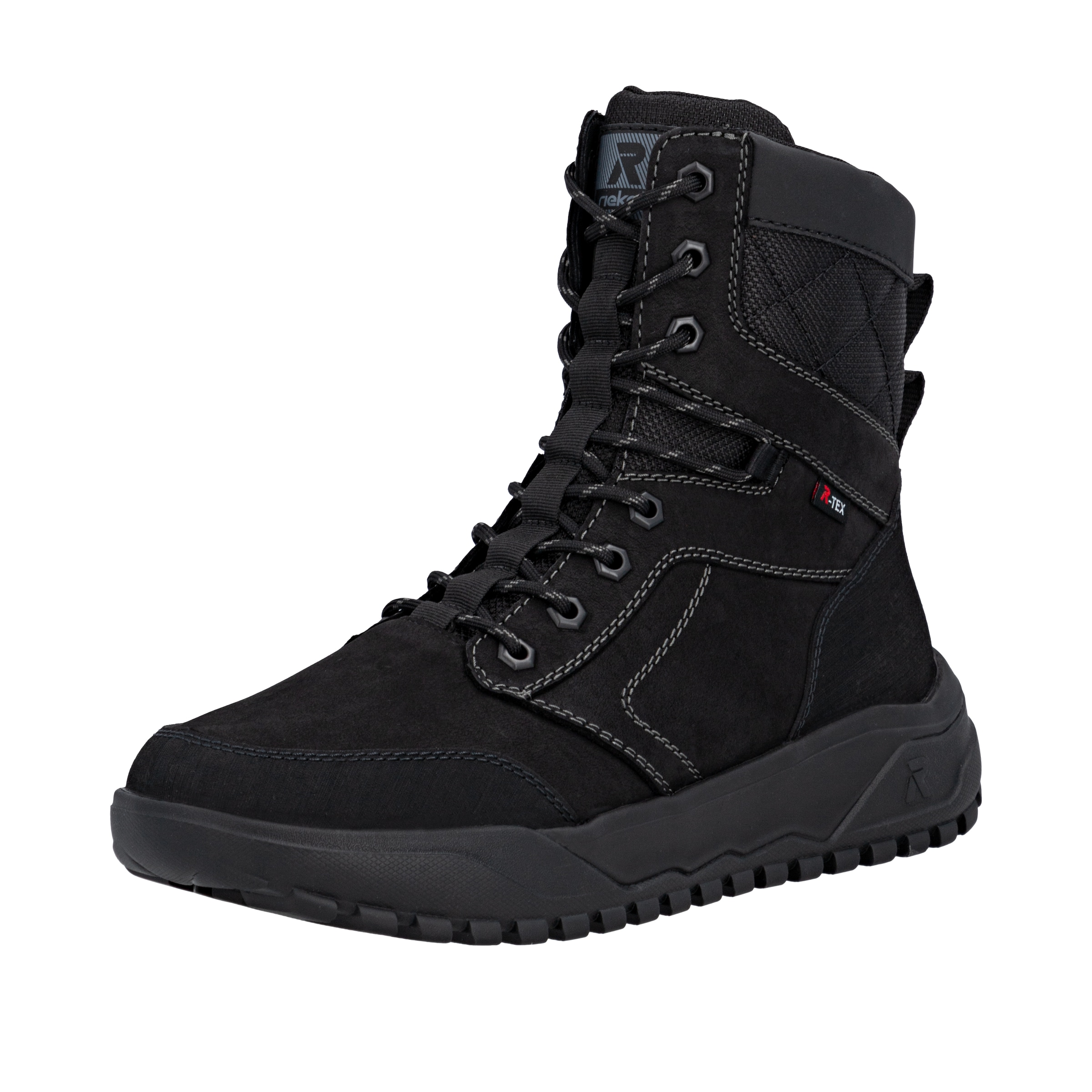 Rieker Lace-Up Boots in Black: front