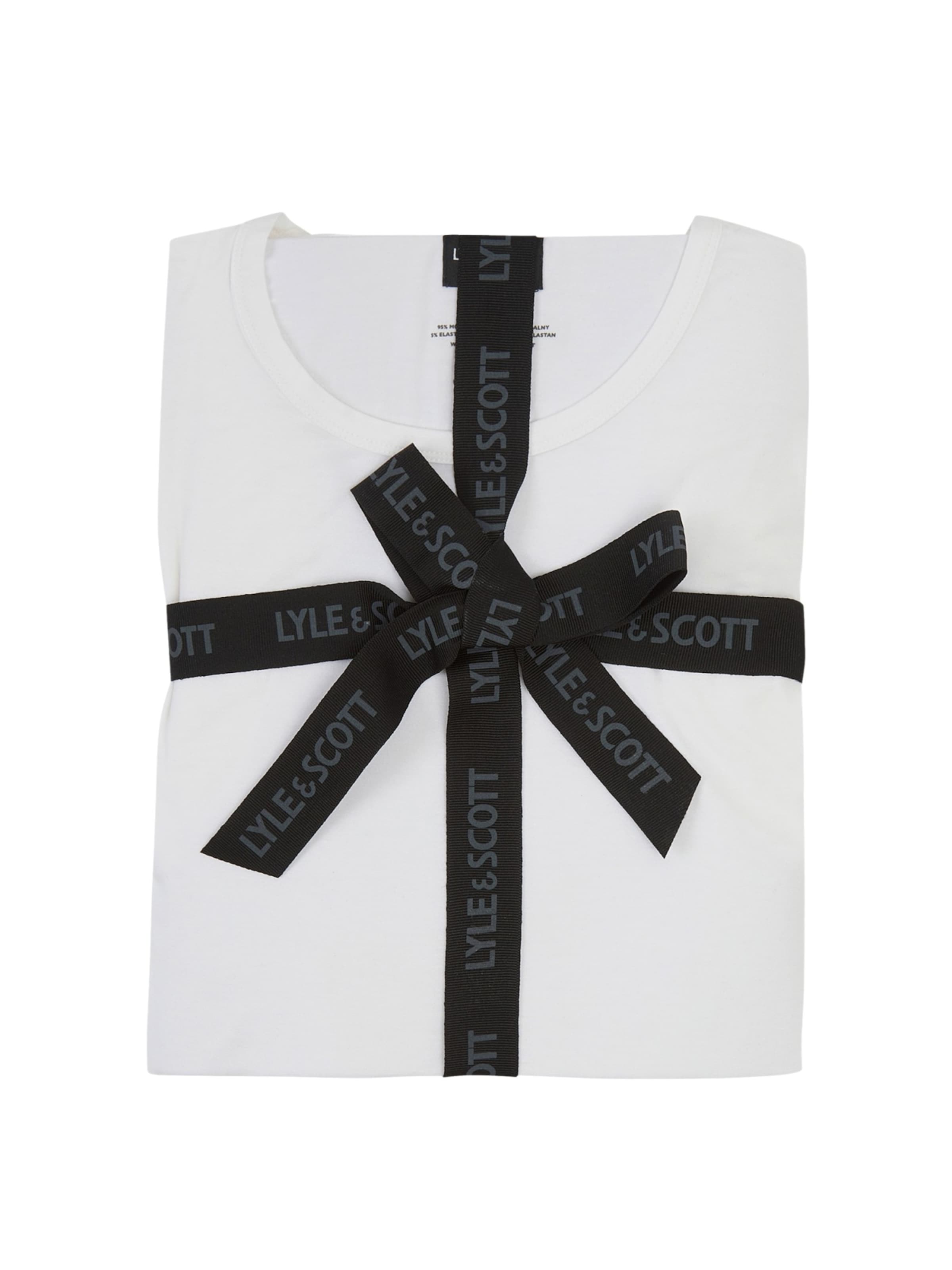 Lyle & Scott Pitkä pyjama 'Ward' värissä valkoinen