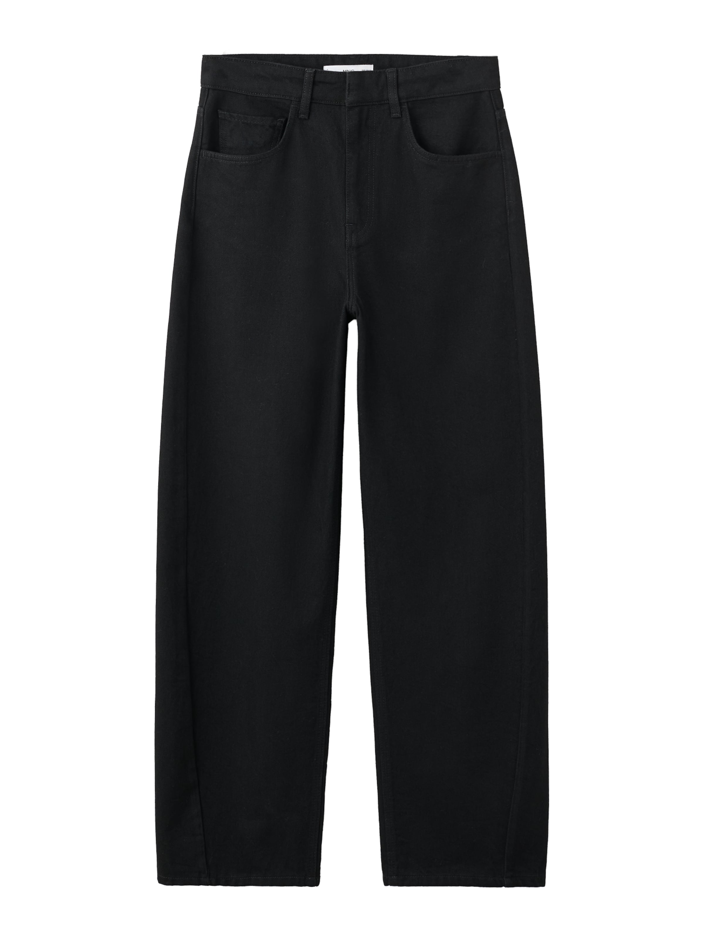 MANGO Широки крачоли Дънки 'Carol' в черно: отпред