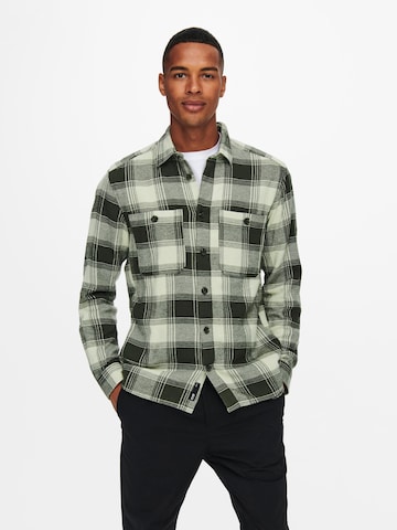 Only & Sons Regular fit Button Up Shirt 'Nadal' in Green: front