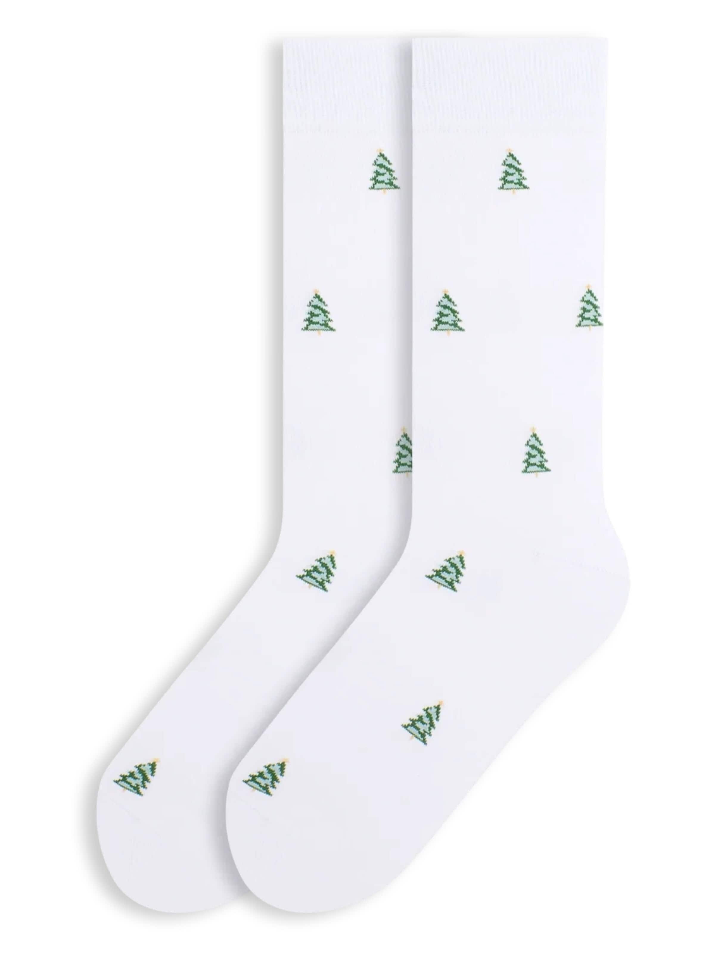 Von Jungfeld Socks 'mit Weihnachtsmotiven' in White: front