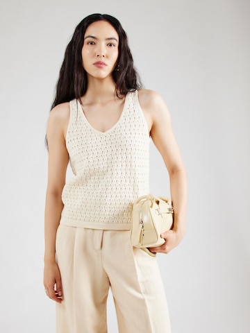 Tops en tricot QS en beige : devant