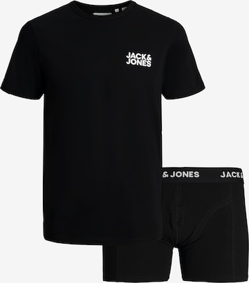 JACK & JONES Rövid pizsama - fekete: elől