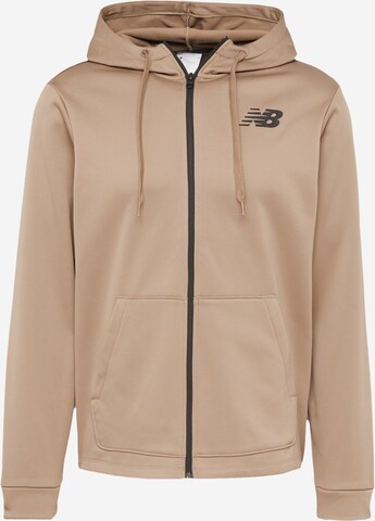 new balance Athletic Fleece Jacket in Beige: front