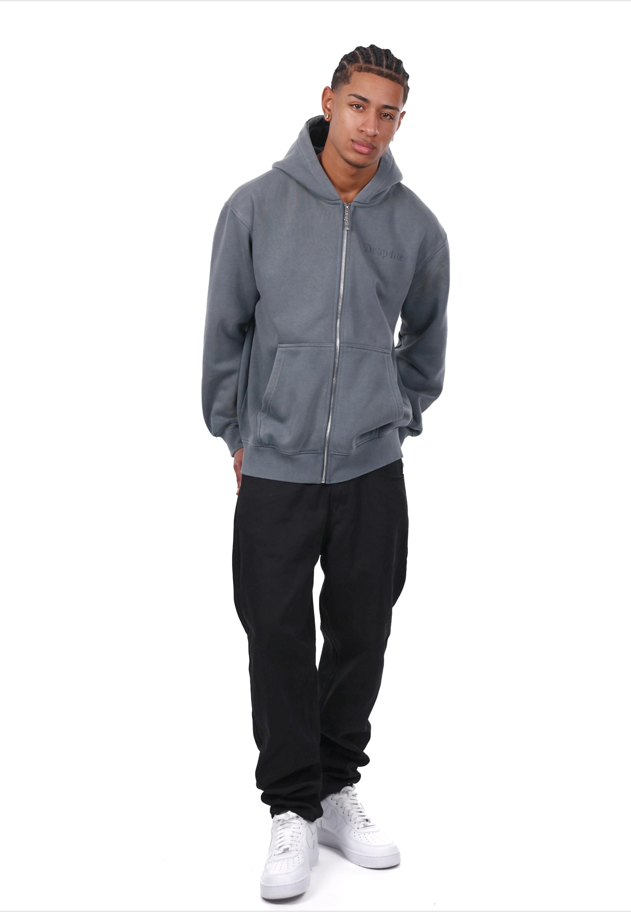 Dropsize Sweatjacke in Grau