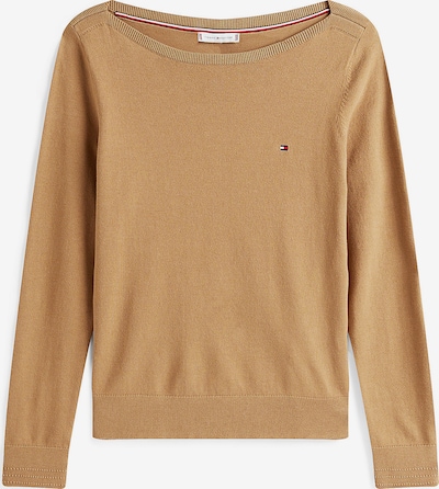 TOMMY HILFIGER Pulover u tamno bež / mornarsko plava / crvena / bijela, Pregled proizvoda