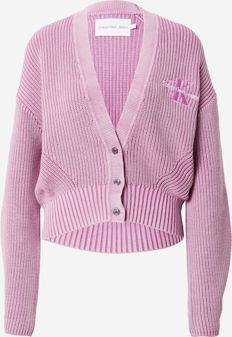 Cardigan Calvin Klein Jeans en rose : devant