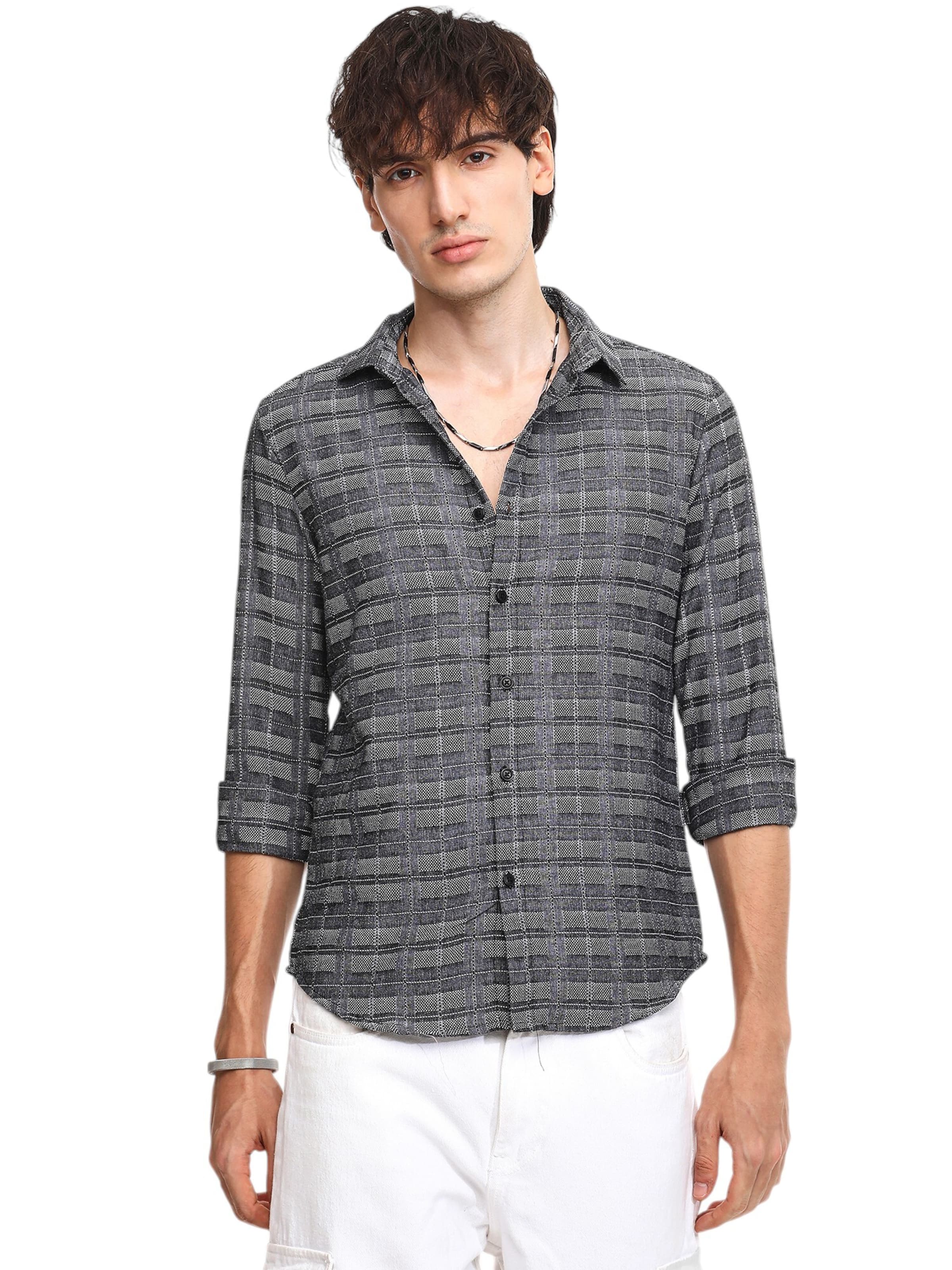 pelēks Campus Sutra Komforta piegriezums Krekls 'Temple': no priekšpuses