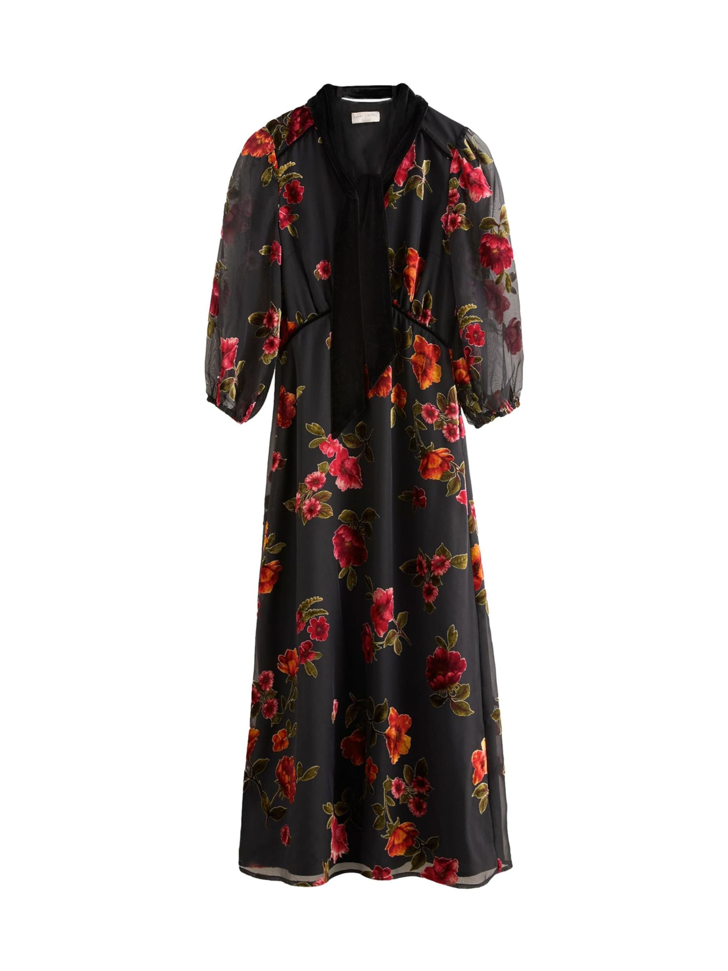 love & roses - Vestido en negro: frente