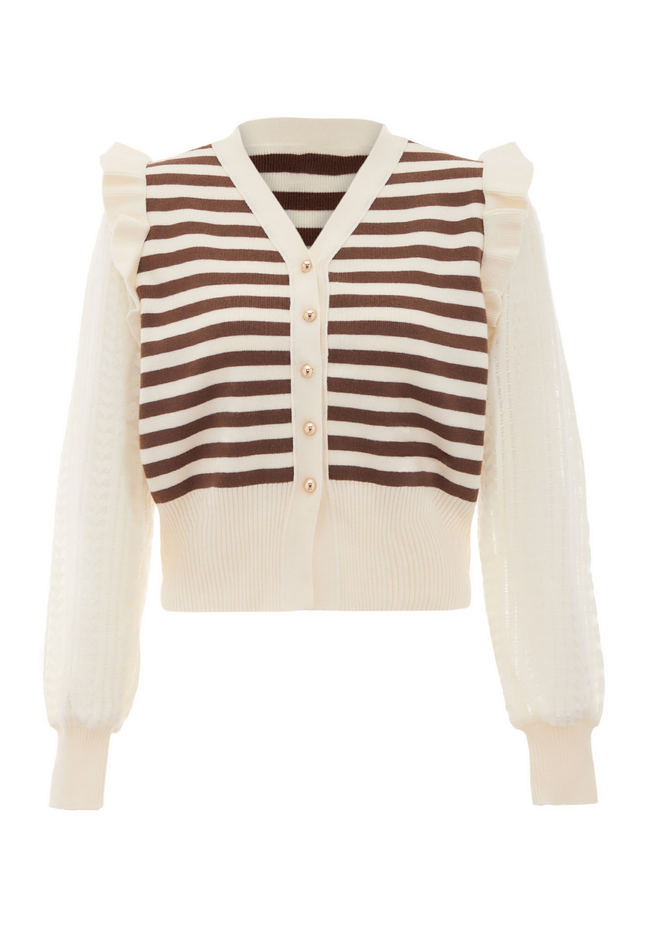 NAEMI Gebreid vest in Beige: voorkant