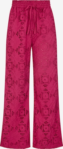 RAFFYA Hose 'Opal Broderie Anglaise' in Rot: Vorderseite