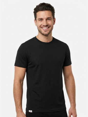Alpenwert Shirt 'T-Shirt Herren Merino' in Black