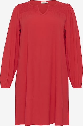 KAFFE CURVE Blousejurk 'Lunda' in Rood: voorkant