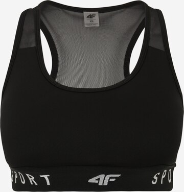 4F Bustier Sport-BH in Schwarz: predná strana