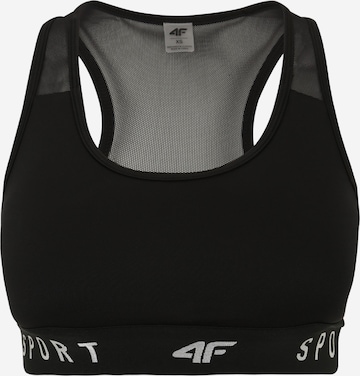 4F Bralette Sports Bra in Black: front