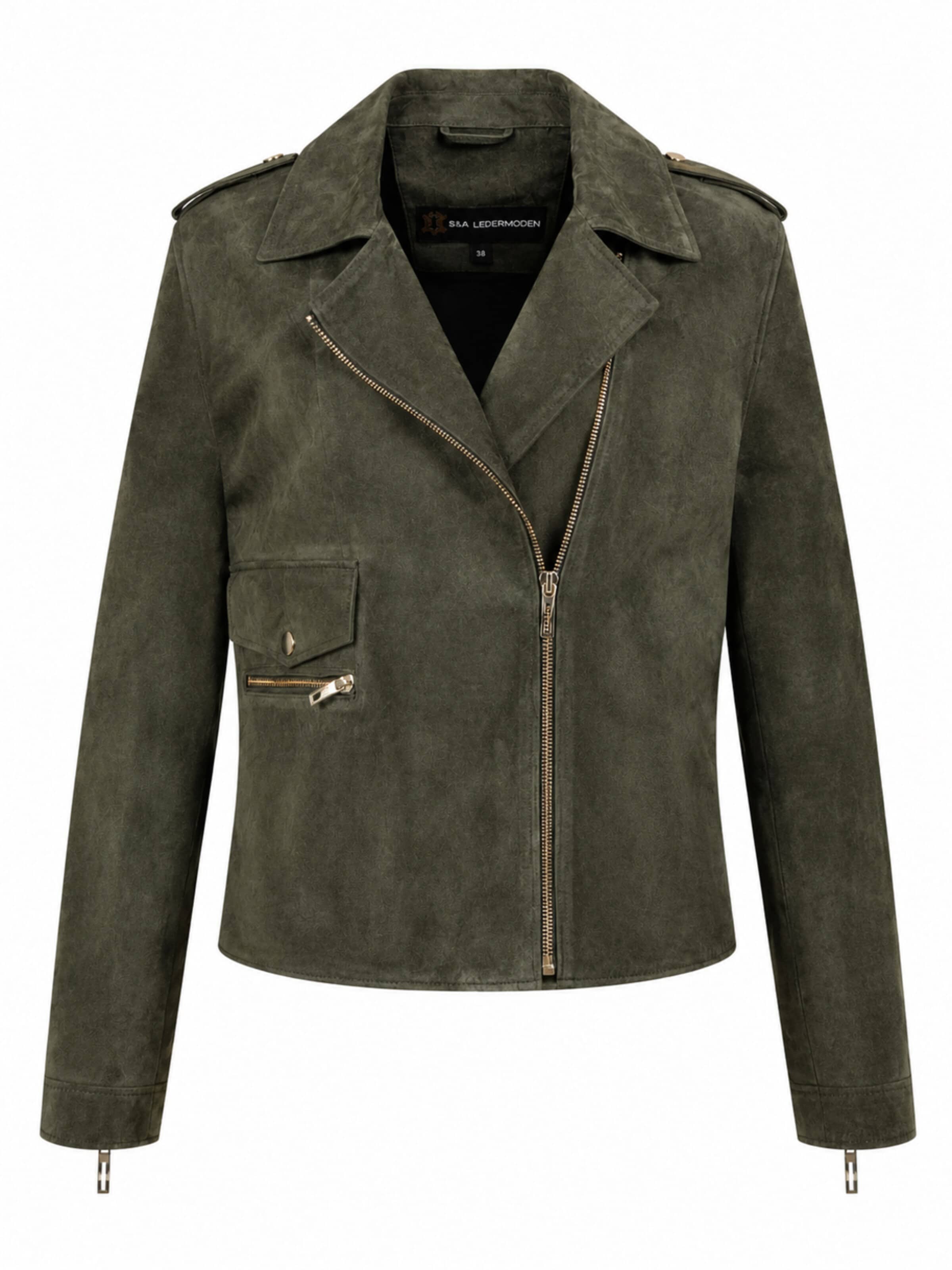 Mouflon Between-Season Jacket 'Jenny' in Green: front