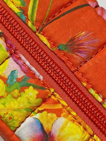 Marylène Madou - Bolsa de maquillaje 'Silk Flowers' en naranja
