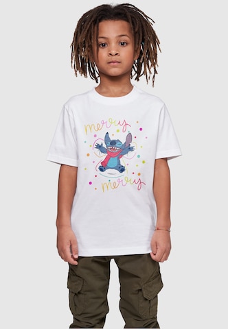 T-Shirt 'Lilo And Stitch - Merry Rainbow' ABSOLUTE CULT en blanc : devant