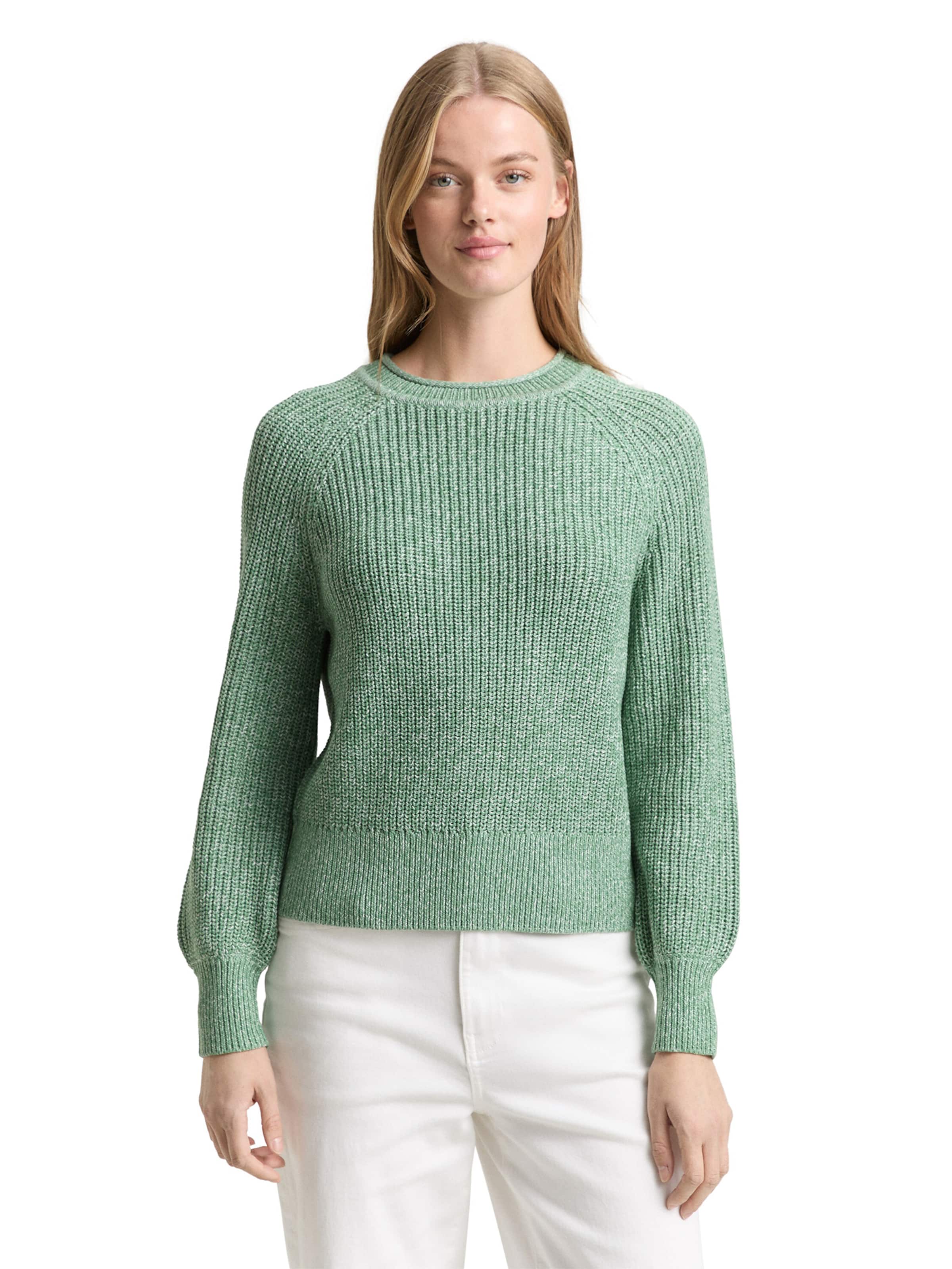 Pull-over TOM TAILOR DENIM en vert : devant