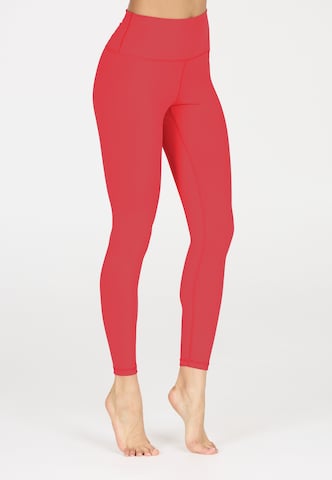 Athlecia Skinny Sporthose 'Bloom' in Rot: Vorderseite