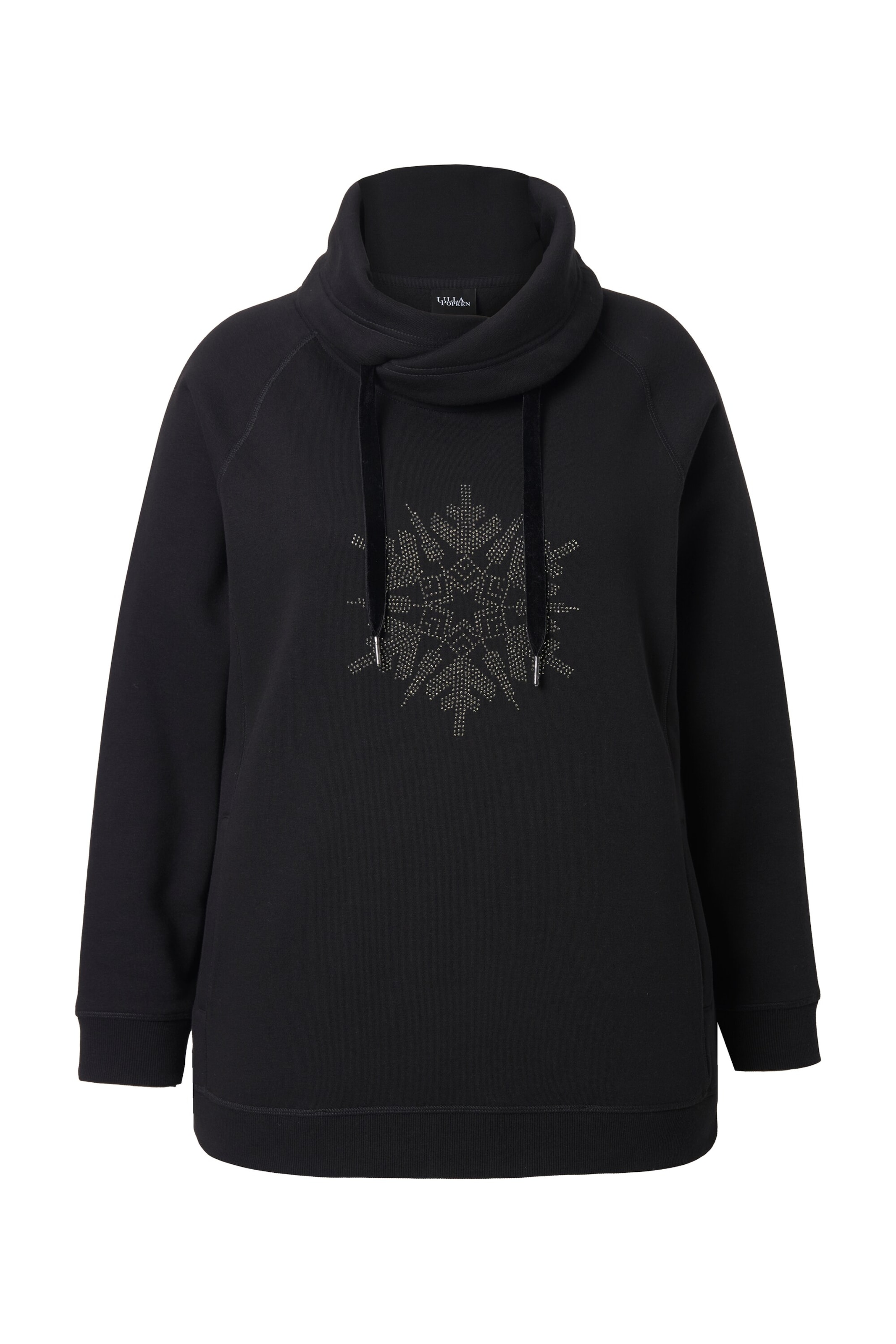 Ulla Popken Sweatshirt in Zwart: voorkant