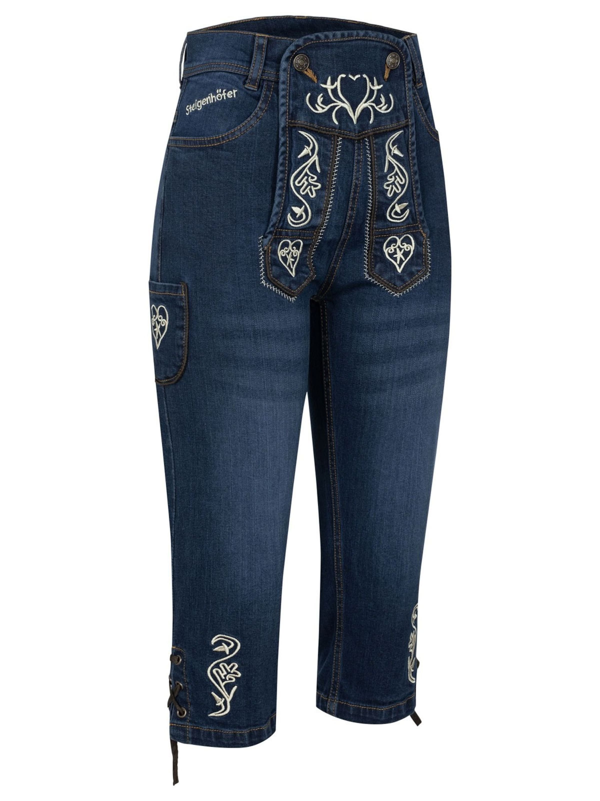 Steigenhöfer Regular Traditional Pants 'Ida' in Blue: front