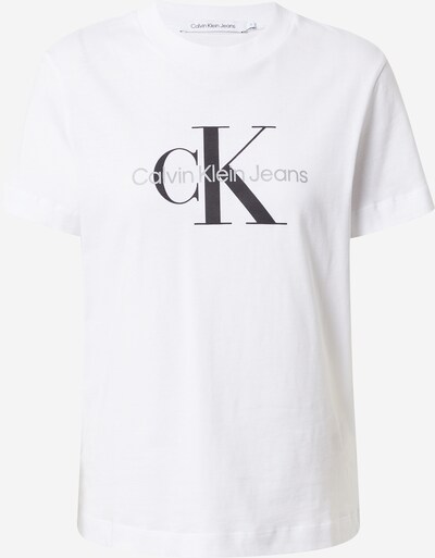 Calvin Klein Jeans Тениска в светлосиво / черно / мръсно бяло, Преглед на продукта