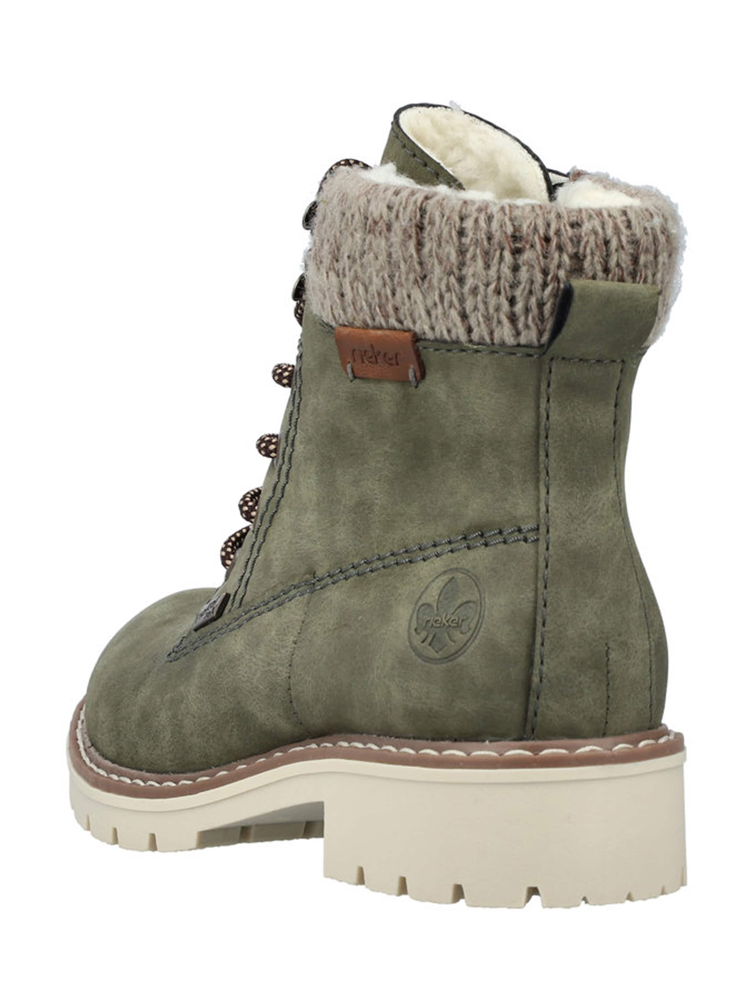 Rieker Botki sznurowane w kolorze zielony