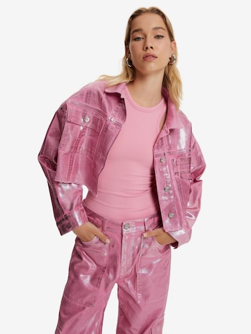 NOCTURNE Демисезонная куртка в Ярко-розовый: спереди
